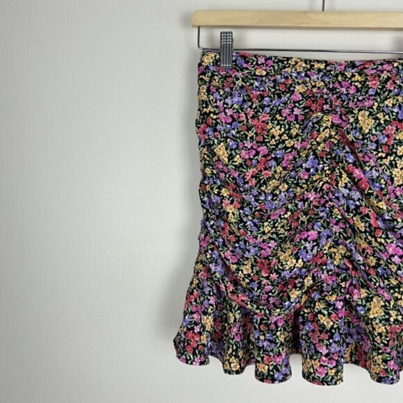 ZARA draped floral mini skirt M - Picture 3 of 5